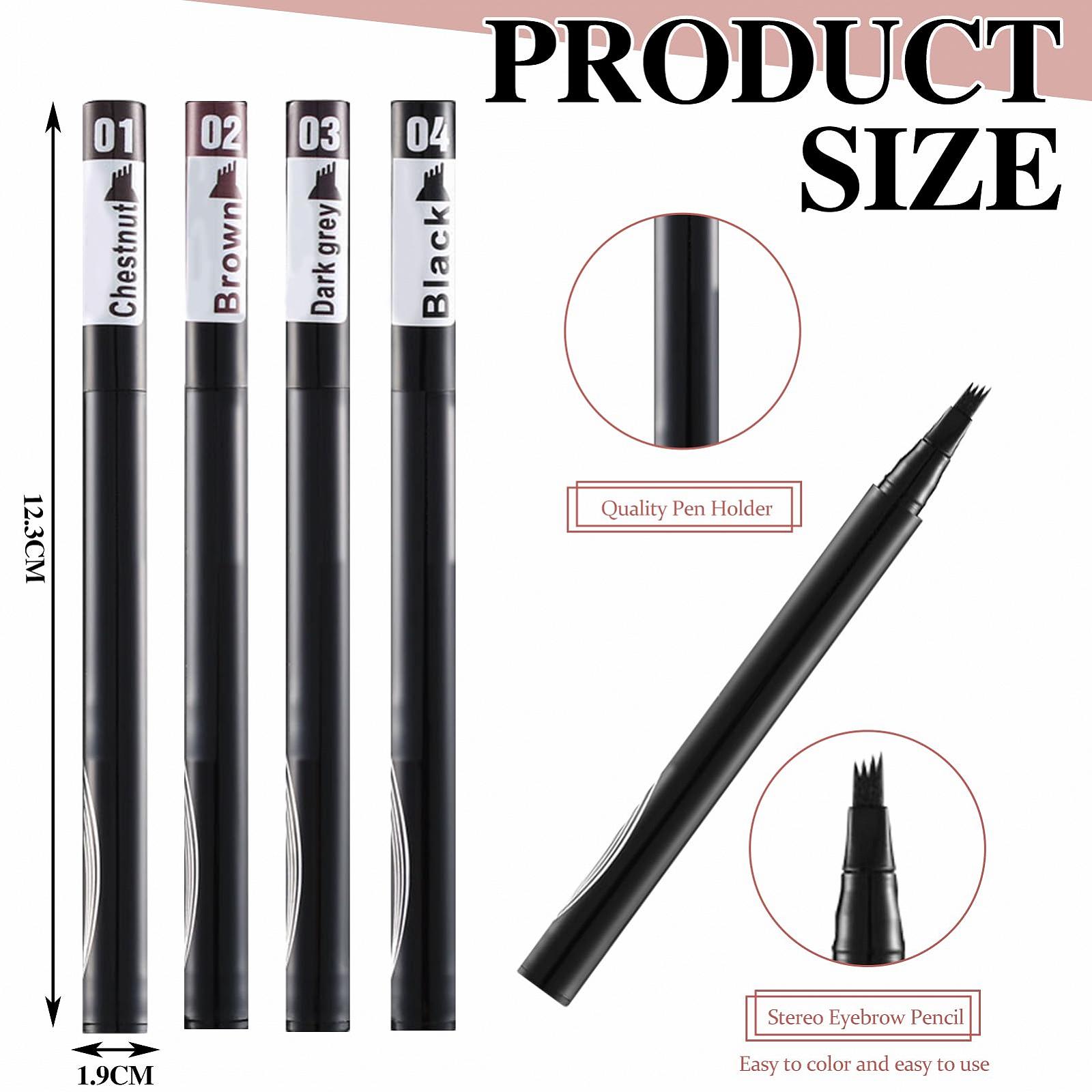 Карандаш для бровей 2024 3D Четырехзубчатый Водонепроницаемый Каштановый, фото №2