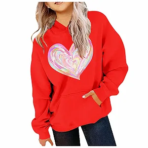 Свитшот Minimalistisch Valentine, принт сердце, круглый вырез, свободный крой, толстый synthetic.ua - Фото 1