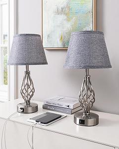 Настільна лампа EDISHINE LED Touch Dimmable USB Набір 2 шт. Сіра - Фото 1