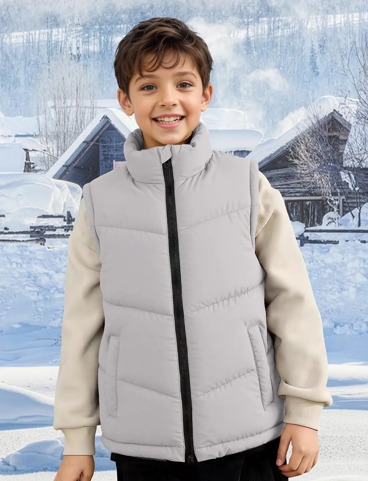 Жилет Adigau зимовий для хлопчиків, вітрозахисний, стьобаний, теплий, фото №3