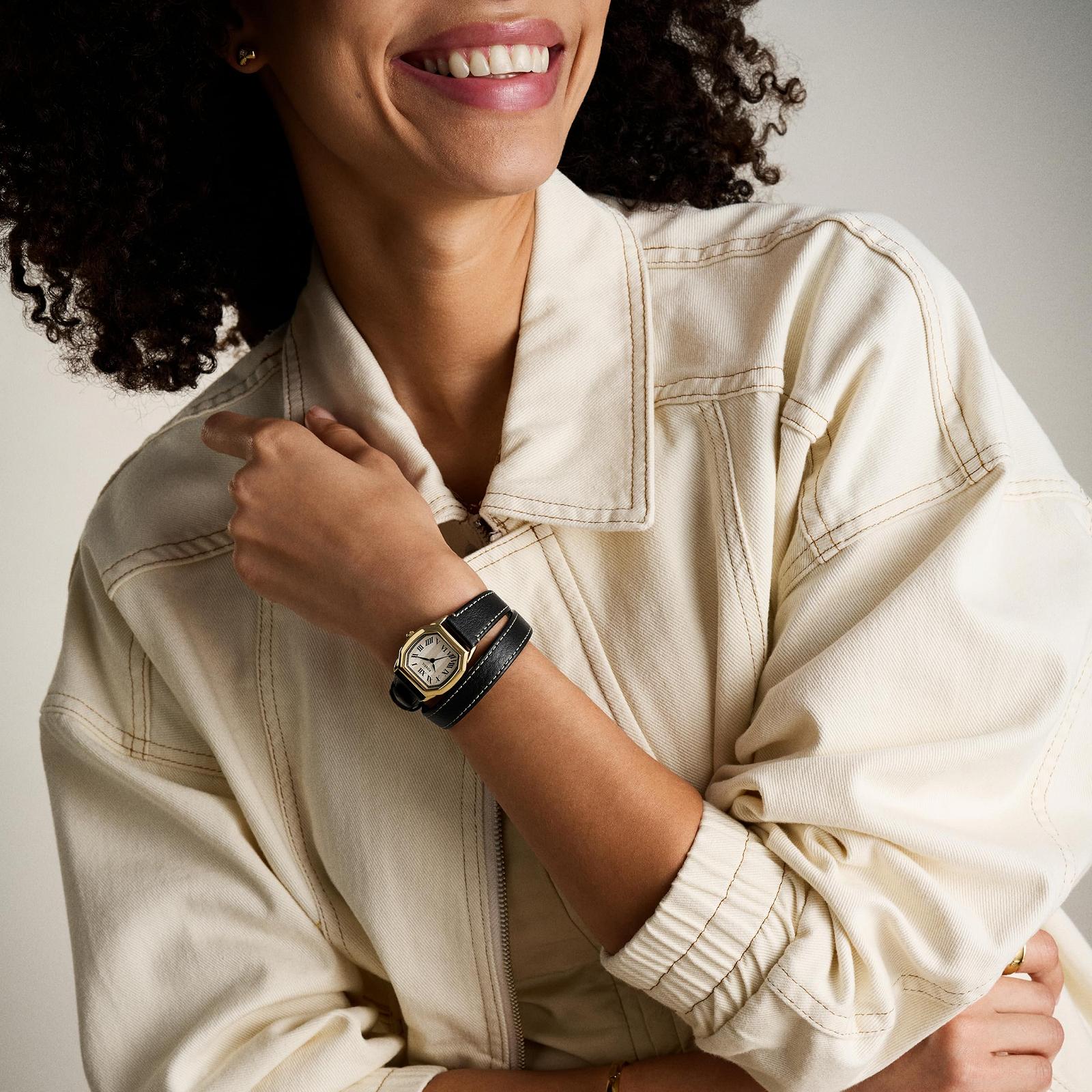 Женские Часы Fossil Harlow Three Hand Черный Кожа, фото №5