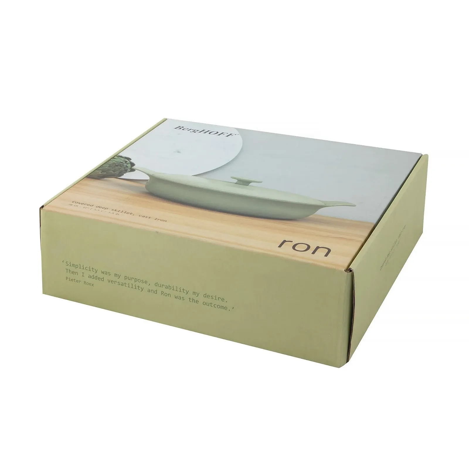 Овальная кастрюля BergHOFF Ron чавунная эмалированная с крышкой 43.2 x 28 x 16.8 см Зеленая, фото №6 Овальная кастрюля BergHOFF Ron чавунная эмалированная с крышкой 43.2 x 28 x 16.8 см Зеленая, фото №6