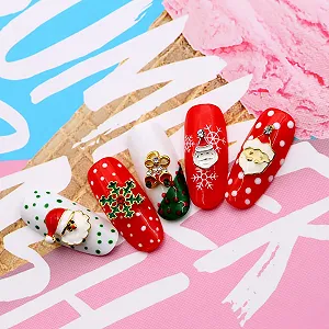 Стразы для ногтей Рождественские снежинки Санта Клаус Multi-Shape 1Box 12 Cells Рождественский сплав Turntable-1 synthetic.ua - Фото 1