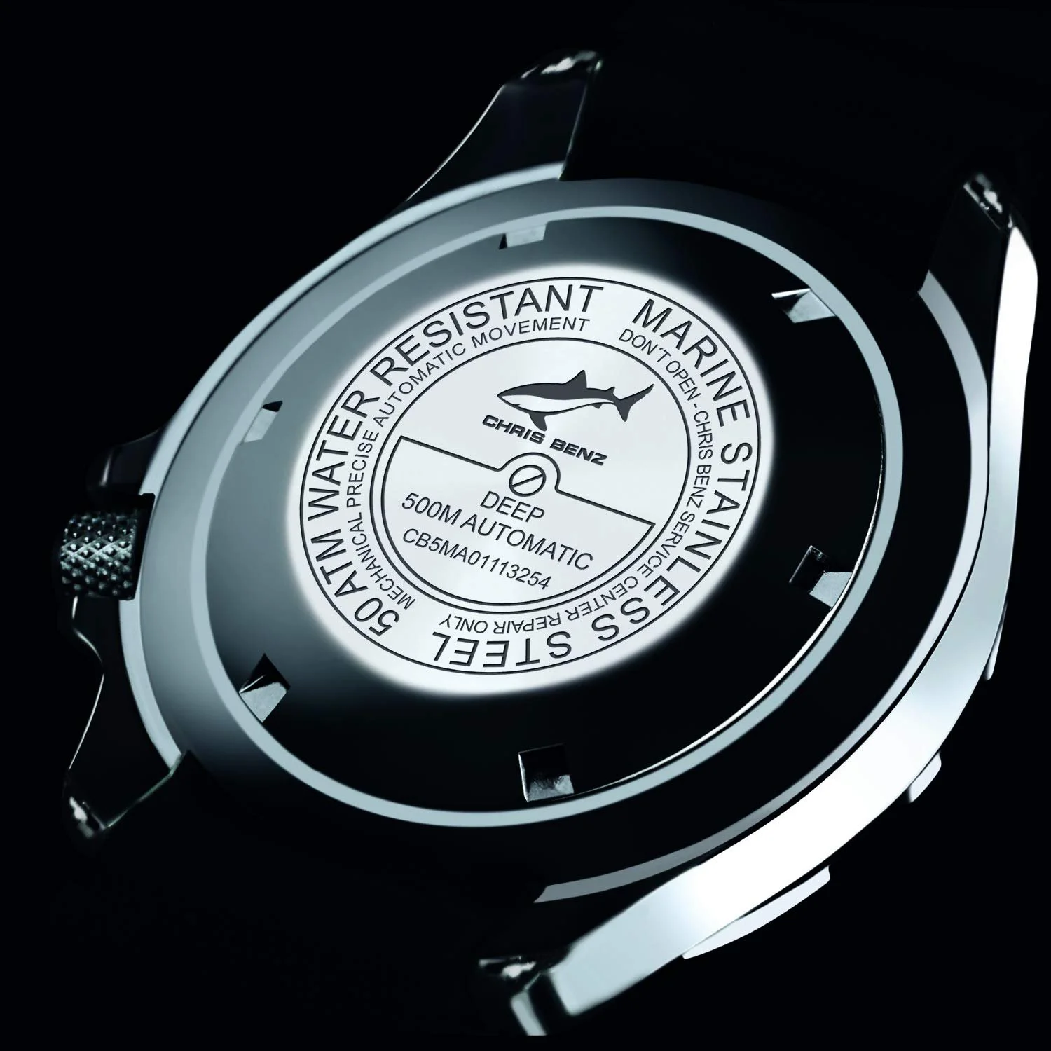 Мужские Автоматические Часы Chris Benz CB-500-B-KBB с Резиновым Ремнем, фото №3 Мужские Автоматические Часы Chris Benz CB-500-B-KBB с Резиновым Ремнем, фото №3