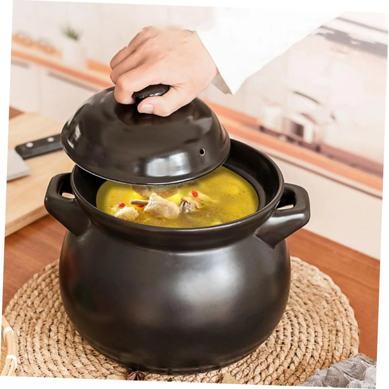 Горшок керамический NOLITOY для тушения риса и курицы Черный, фото №8