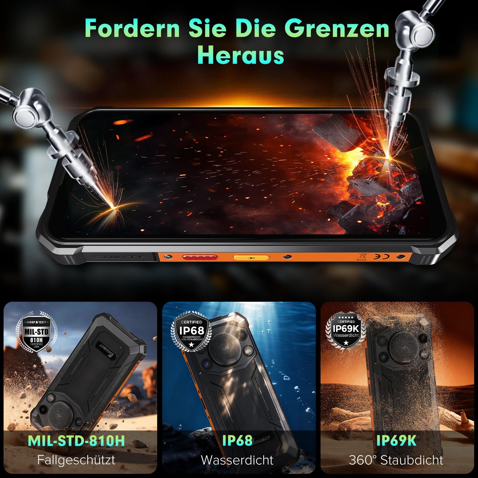 Смартфон FOSSiBOT F110L Outdoor 10000 мАгод 6.745 дюйма 12GB + 128GB 50MP NFC Android 15, фото №10
