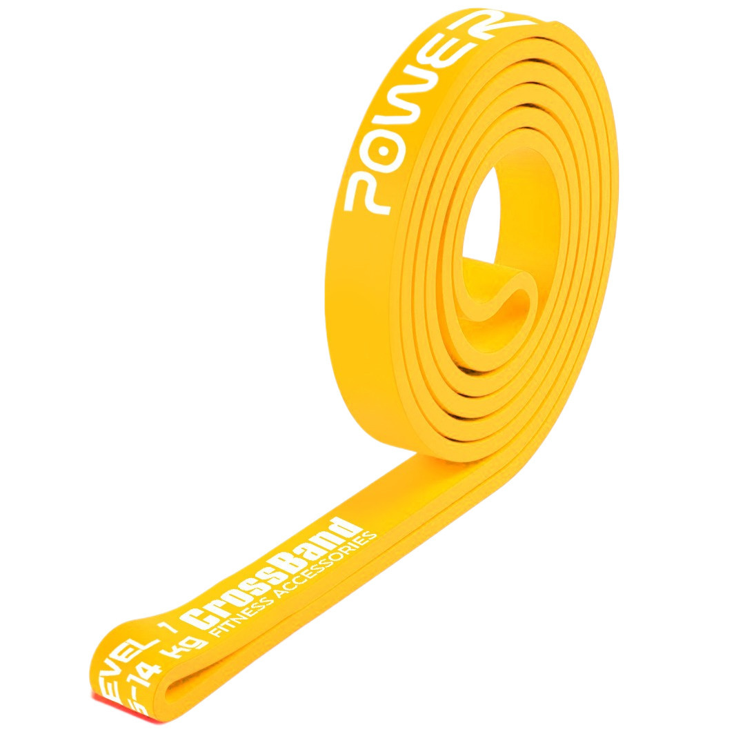 Еспандер-петля гумка для фітнесу і кроссфіту PowerPlay 4115 Power Band Light Жовта (5-14kg), фото №1