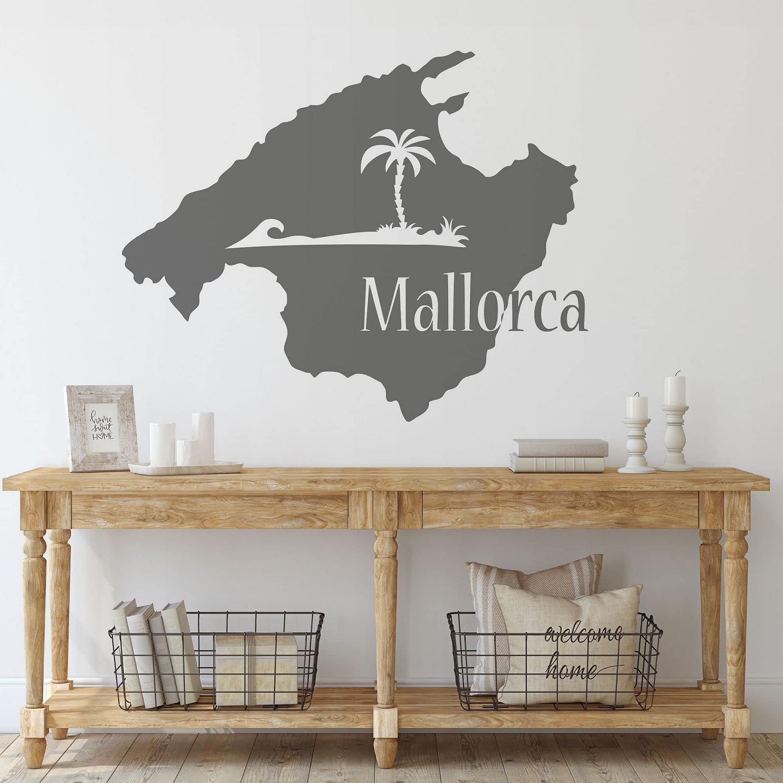 Наклейка на стіну GRAZDesign Карта Мальорки Іспанія 50 x 40 см 070 Чорний, фото №3