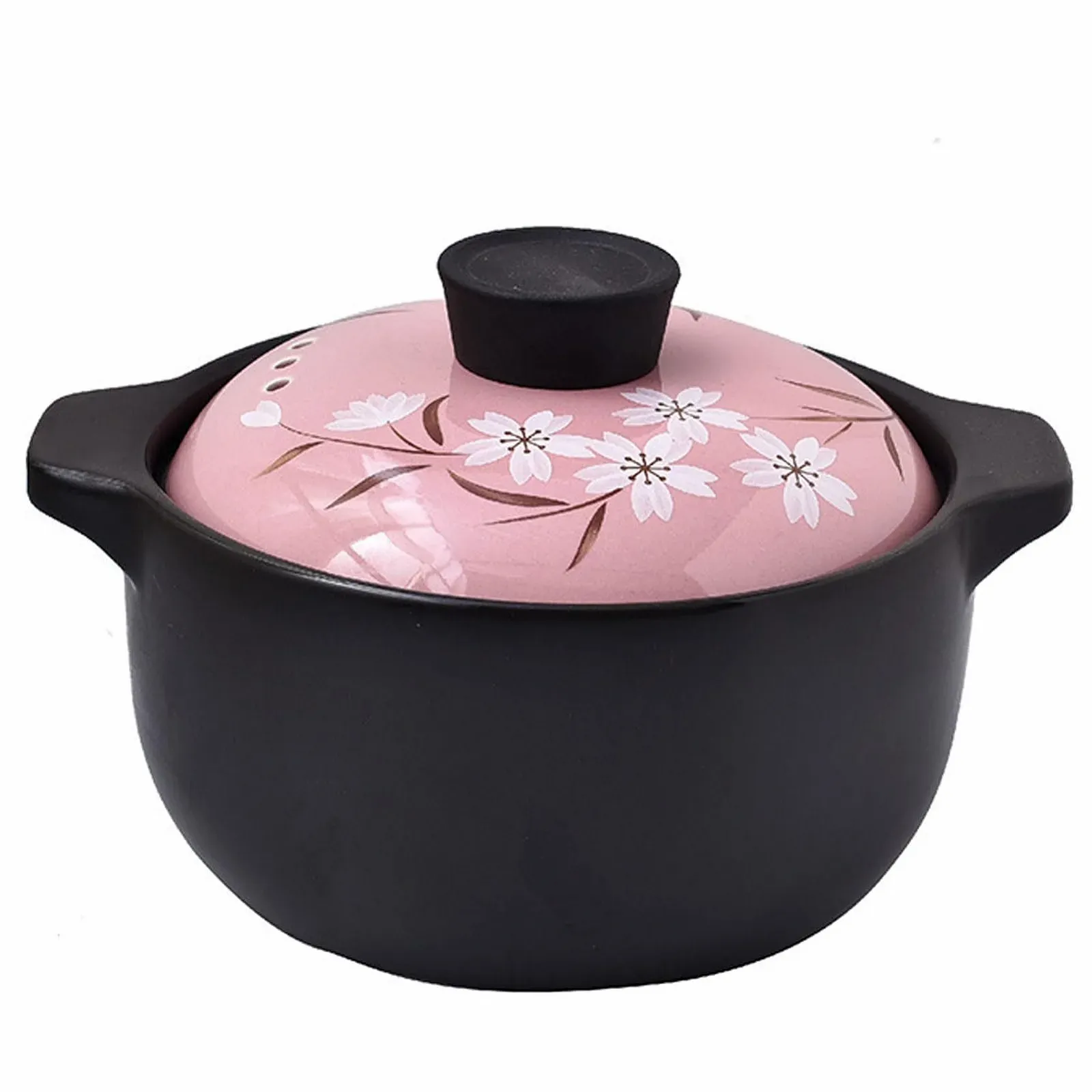 Кастрюля керамическая круглая с крышкой термостойкая многофункциональная для бибимбапа из сподумена, фото №1