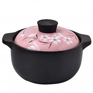 Кастрюля керамическая круглая с крышкой термостойкая многофункциональная для бибимбапа из сподумена - Фото 1