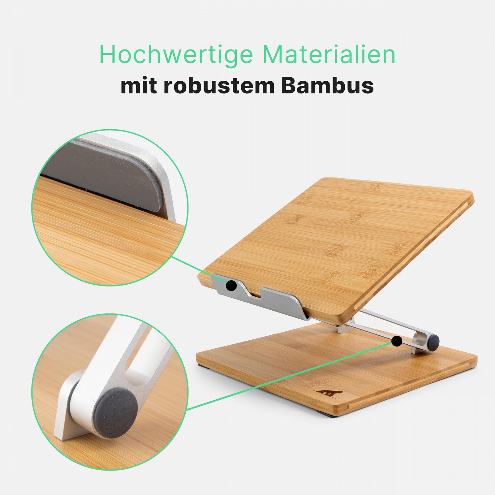 Подставка для ноутбука бамбуковая для 10-15 дюймов, фото №3