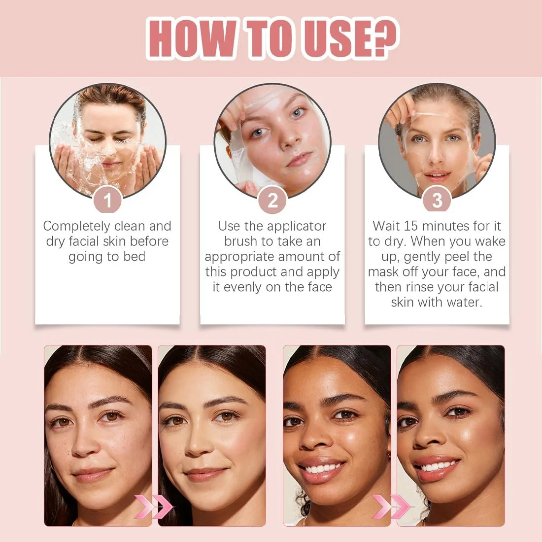 Ночная маска для лица с коллагеном, упаковка 2 шт., органическая маска для лица с коллагеном, ночная маска-пленка с коллагеном, эластичность и увлажнение, фото №7