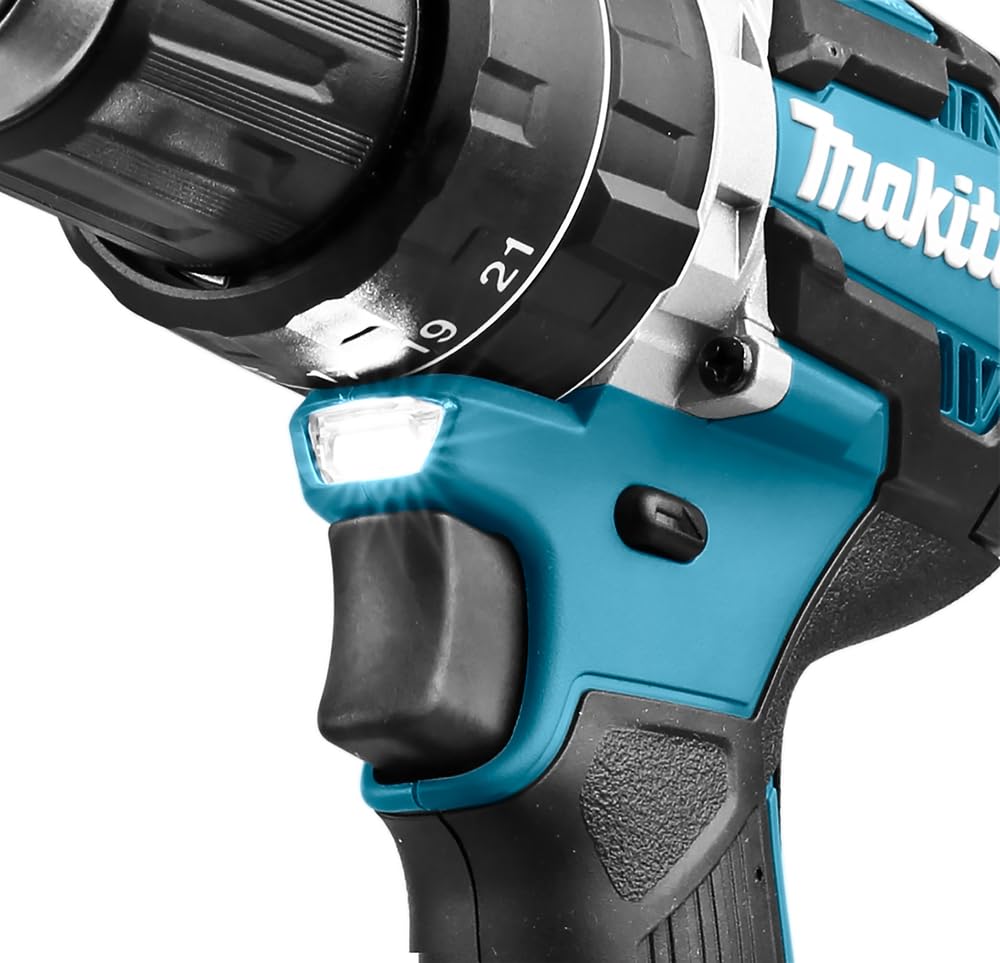 Отвёртка Makita DHP484RTJ Аккумуляторная Ударная 18 В/5,0 А·ч, 2 Аккумулятора, Зарядное в MAKPAC 450 Вт, 18 В, Синий, Серебряный, фото №5