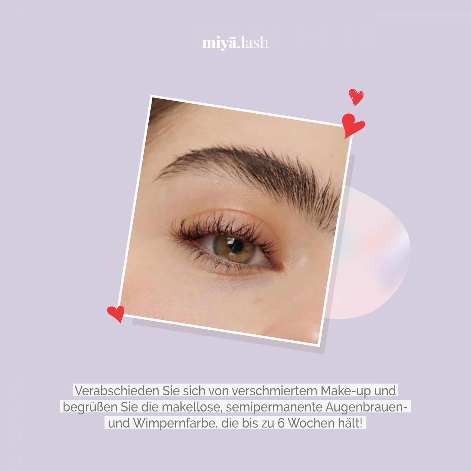 Фарба MIYA LASH Black Waterproof для брів та вій 2-в-1 водостійка чорна фарба тривалої дії на 6 тижнів, фото №3