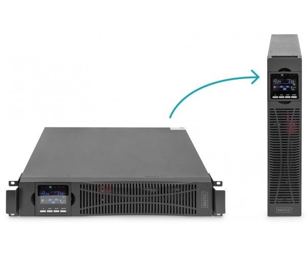 Digitus ДБЖ OnLine 2000VA/2000W, LCD 8xC13 RJ45 RS232 USB Rack/Tower, фото №2
