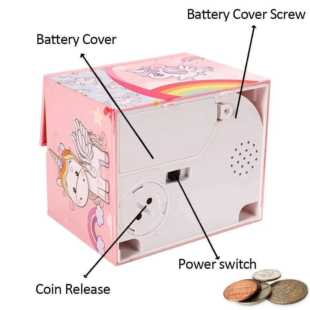 Скарбничка Powerking Дитяча Єдиноріг сталева автоматична зі звуком, фото №7