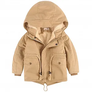 Детская куртка с капюшоном Amropi для мальчиков с флисовой подкладкой, парка, верхняя одежда для детей 3-10 лет - Фото 1