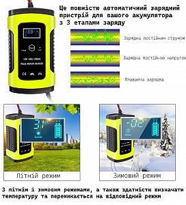 Зарядний автомобільний пристрій Foxsur 12V 5A для зарядки та ремонту акумуляторів FBC1205D synthetic.ua - Фото 1