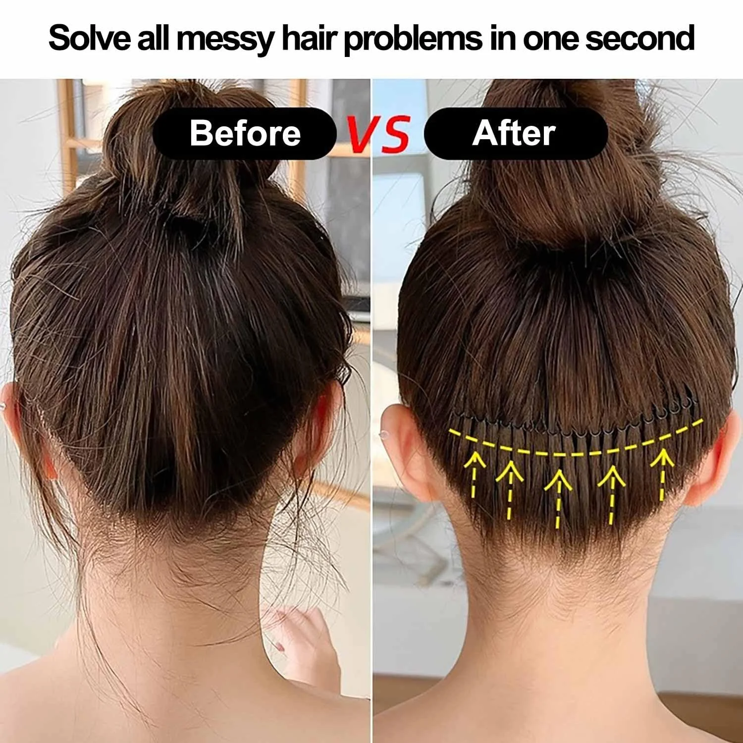 Жіночий обруч для волосся з кліпсами, 4 шт., фото №3