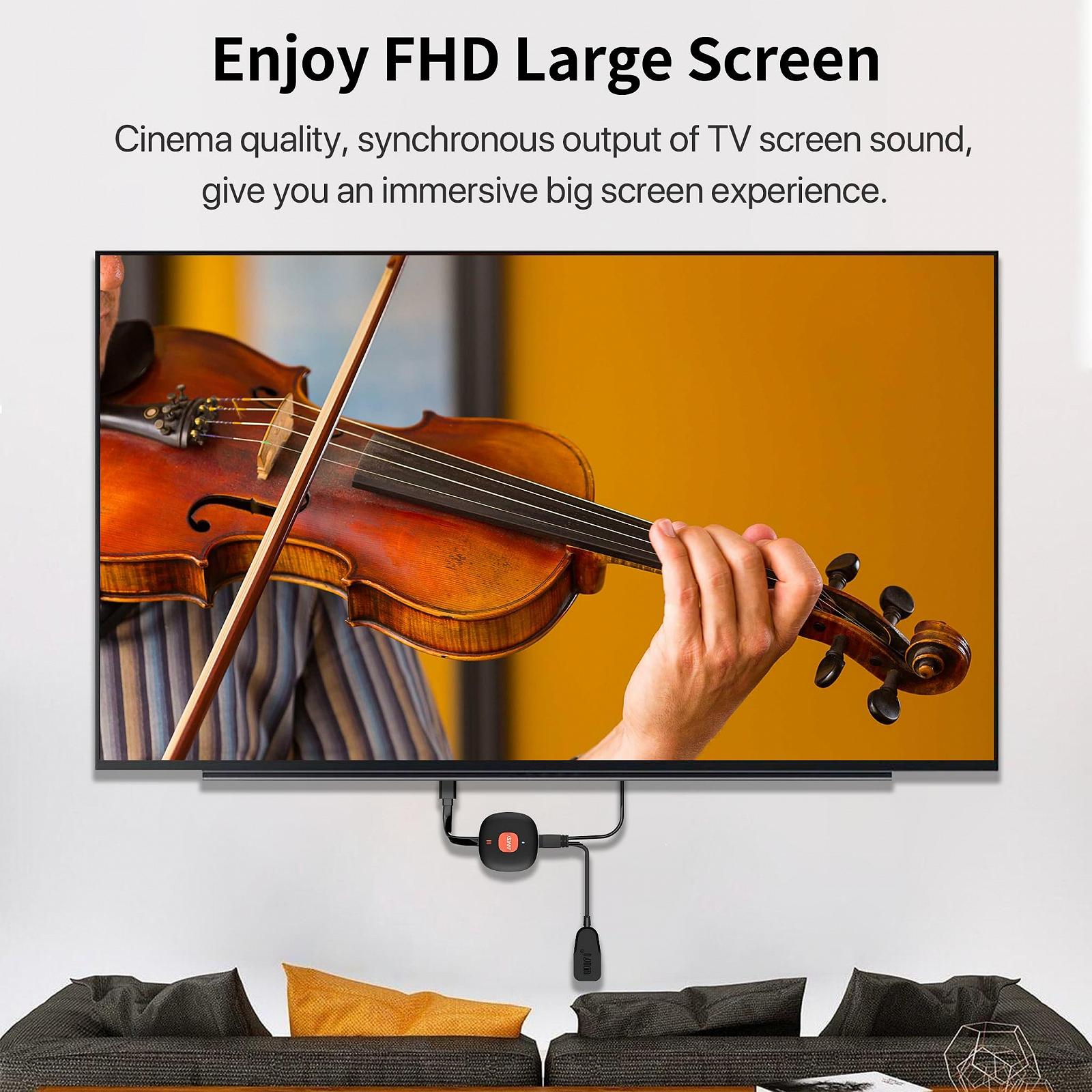 HDMI донгл AT-Mizhi Wireless 4K HDR, приймач бездротового дисплея, підтримка Miracast / DLNA / Airplay для Android / iOS / Windows / Mac OS / монітор / проєктор, фото №2