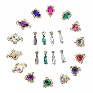 Набір для дизайну нігтів MERRYHAPY 54 шт, скляний сплав, пласке дно, реквізит для DIY манікюру - Фото 1