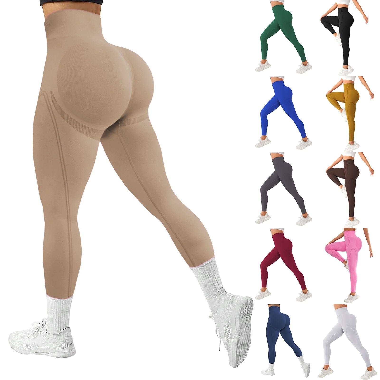 Легінси KBOPLEMQ Спортивні Для жінок Butt Lift Безшовні легінси Безшовні з високою талією V-подібні Спортивні легінси Slim Fit Тренувальні Непрозорі Для йоги Ідеально підходять Для спорту, фітнесу, йоги, фото №2