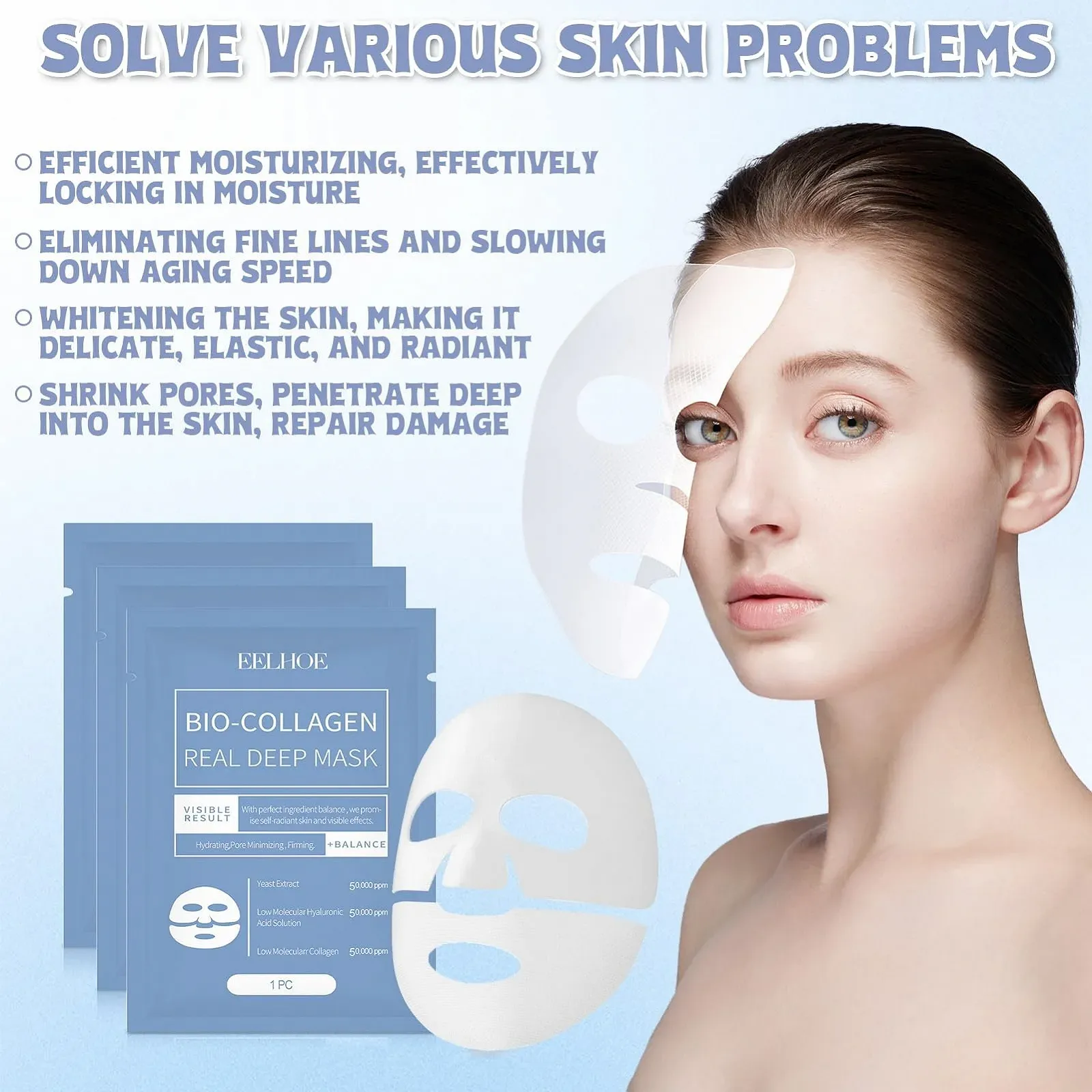 Маска для лица Organic Collagen Real Deep, ночная, против морщин, для увлажнения, очищения, жасминовый бальзам, фото №5