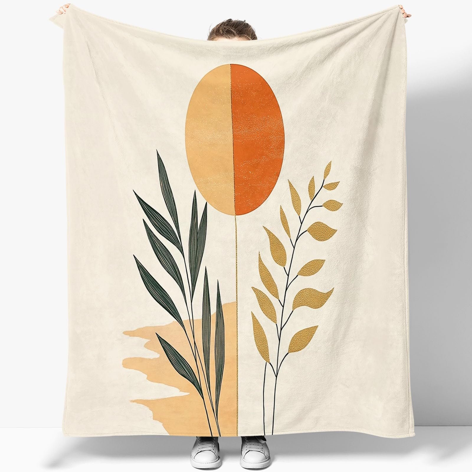 Покривало Фланель М'яке Пухнасте, Мінімалістична Ілюстрація Сонця, Оранжево-Коричневий, 150 x 200 см, фото №2 Покривало Фланель М'яке Пухнасте, Мінімалістична Ілюстрація Сонця, Оранжево-Коричневий, 150 x 200 см, фото №2