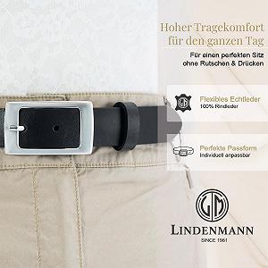Женский кожаный ремень LINDENMANN 30 мм, из цельной коровьей кожи, черный synthetic.ua - Фото 1