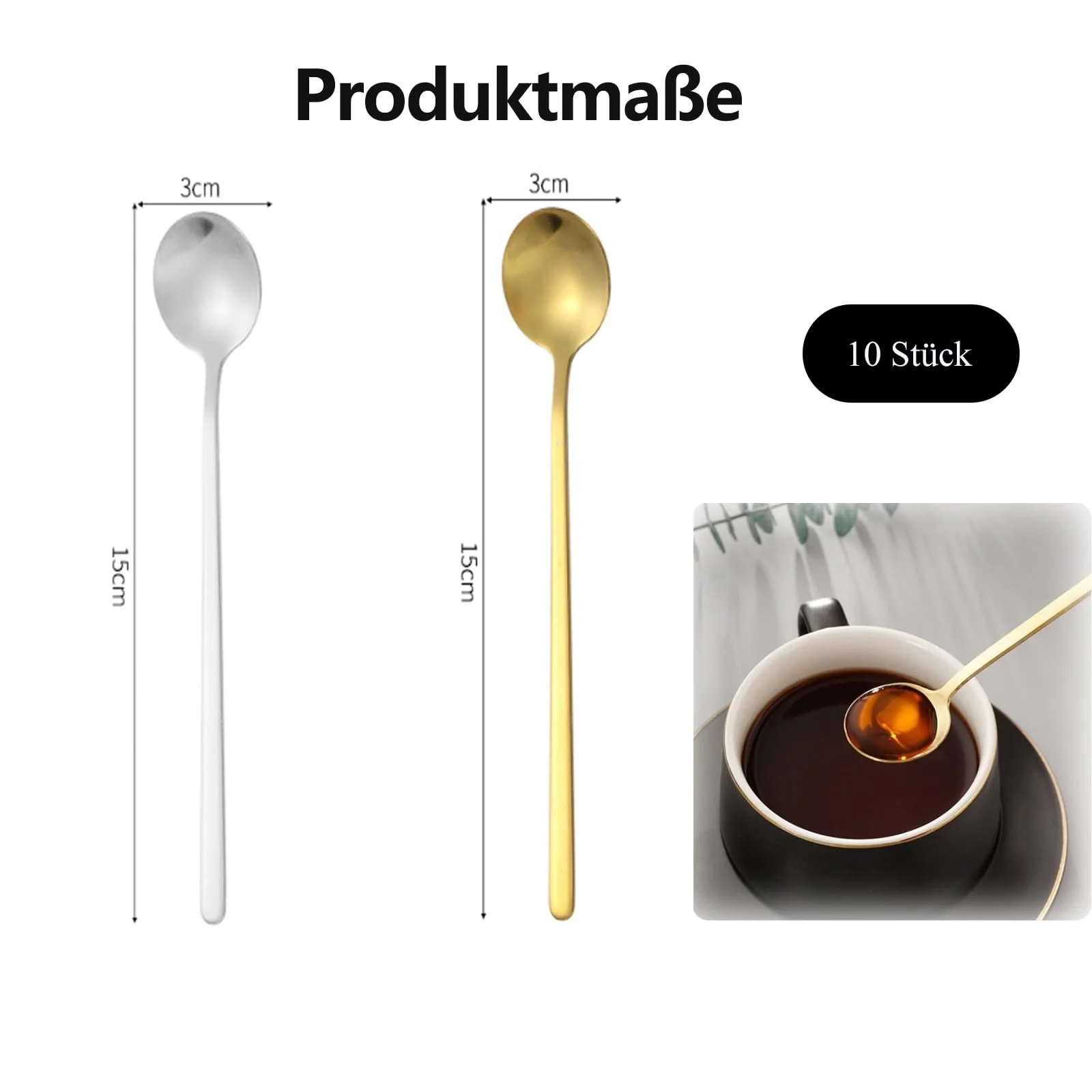 Ложка для латте Macchiato YIIFEEO Набір з 10 штук Нержавіюча сталь, фото №6