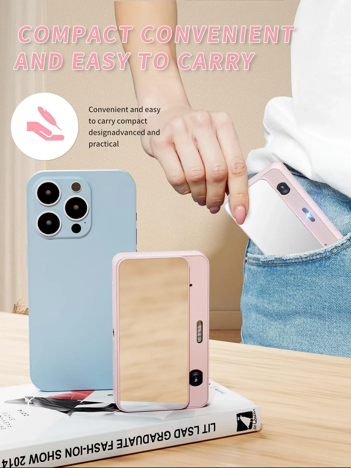 Цифрова компактна камера Mutrain X10 Slide Open 1080P 32G Pink, фото №5