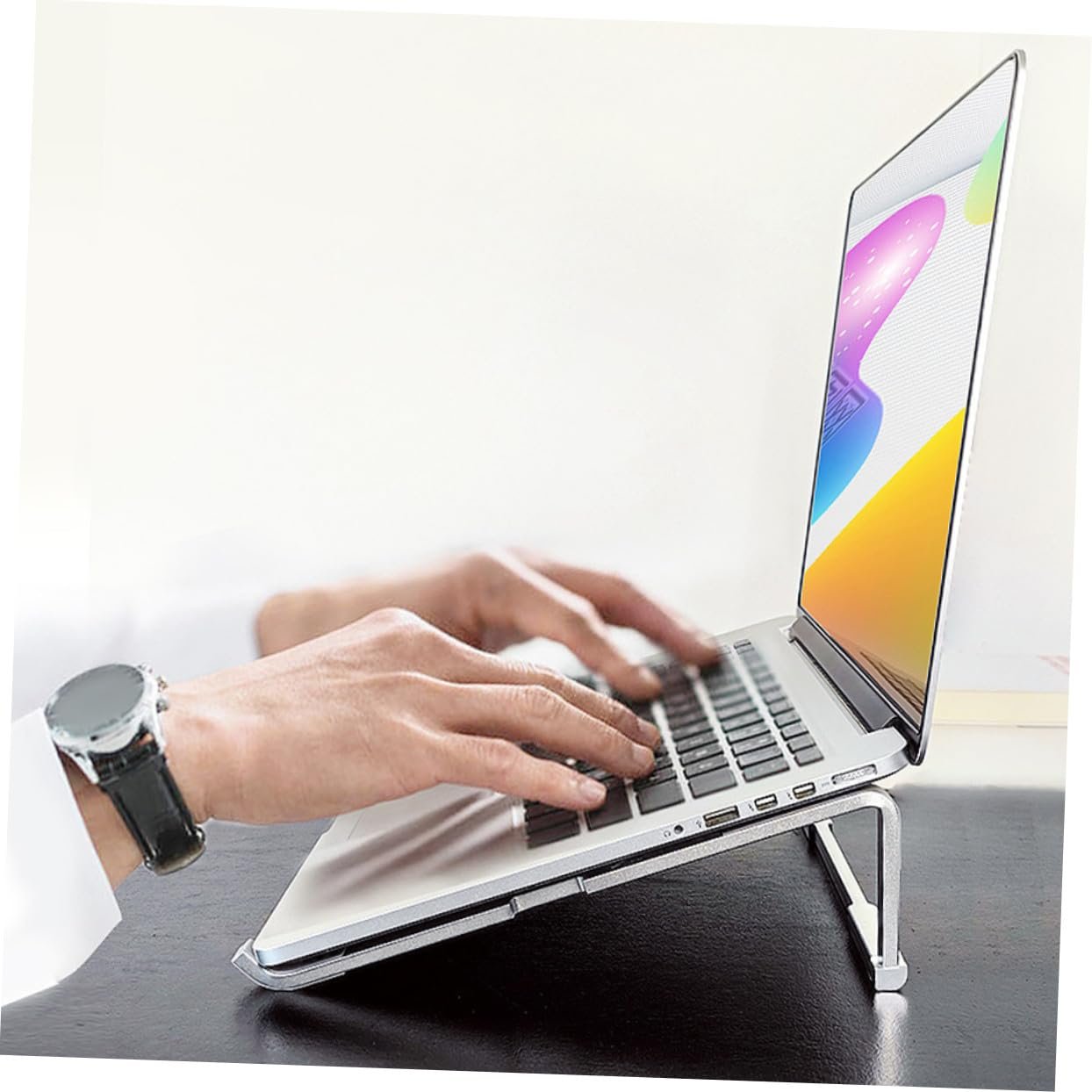 Подставка для ноутбука складная Алюминиевый сплав Регулируемая Портативная Компактная для офиса и путешествий, фото №2