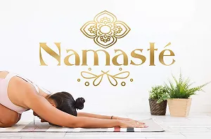 Наклейка на стіну pk222 Namaste 90 x 46 см Золотистий металік - Фото 1
