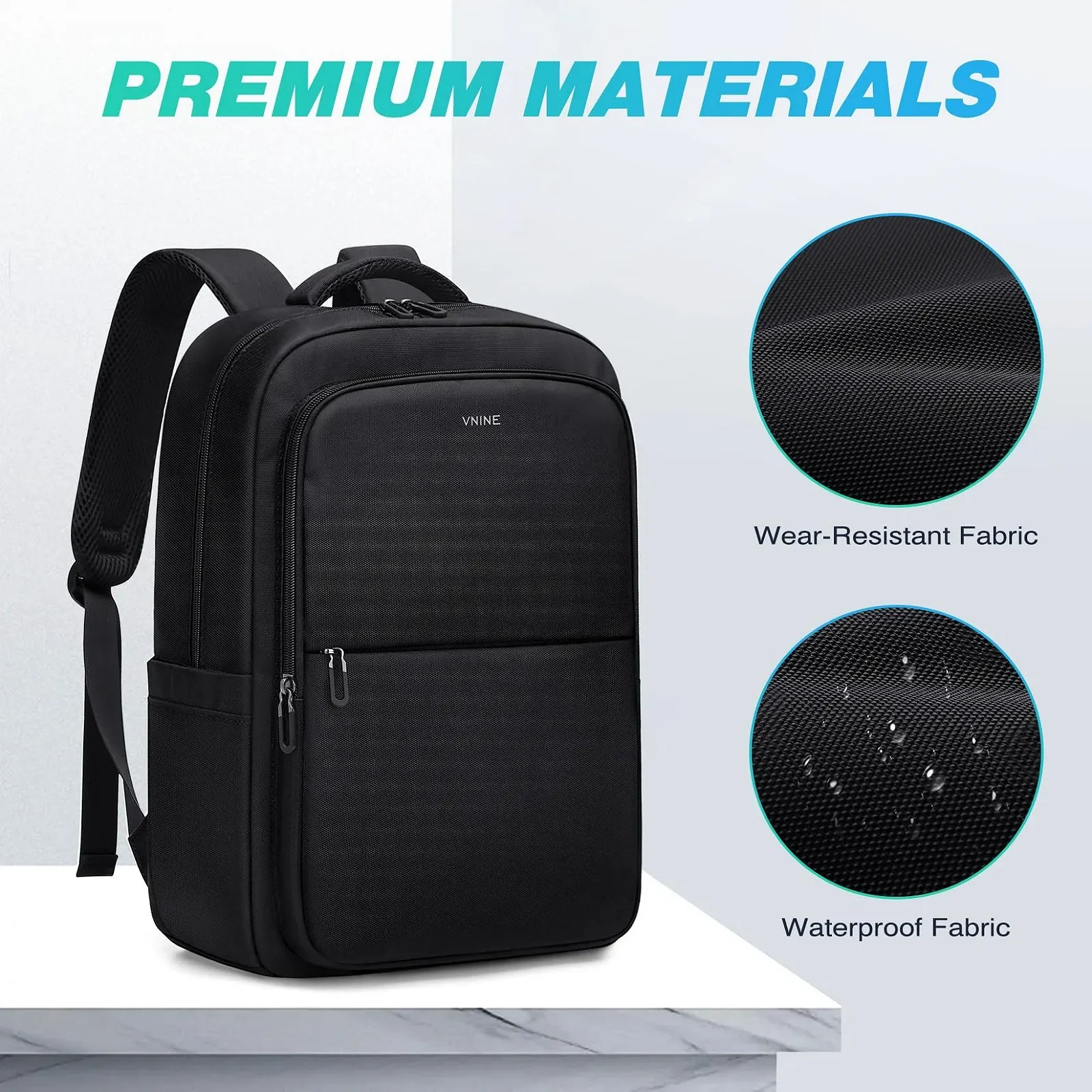 Рюкзак для ноутбука VNINE Business 15.6" водонепроникний легкий, фото №3