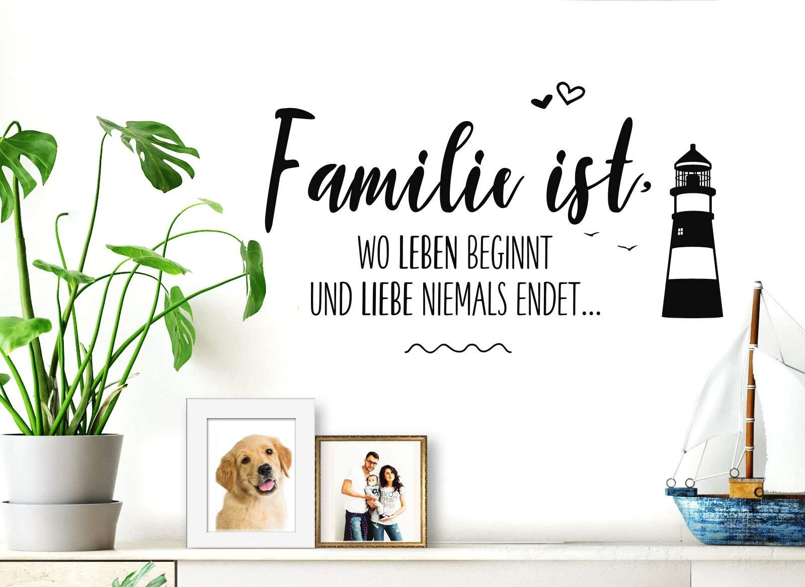 Наклейка на стіну W3475 Family ist + Lighthouse 58 x 34 см Чорний, фото №3