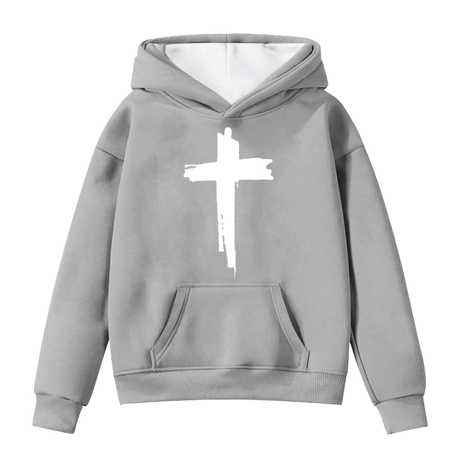 Худи для мальчиков с длинными рукавами, буквенным принтом, карманом, теплый верхний одежда с флисовой подкладкой для подростков, размер 176, фото №1