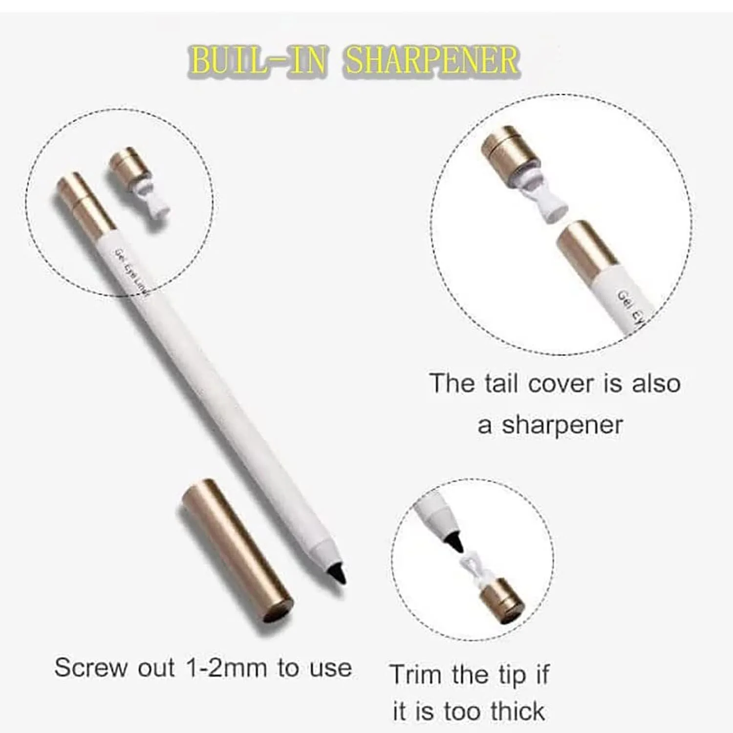 Олівець для очей Водостійкий, не розмазується, довготривалий (Чорний x 2), фото №3