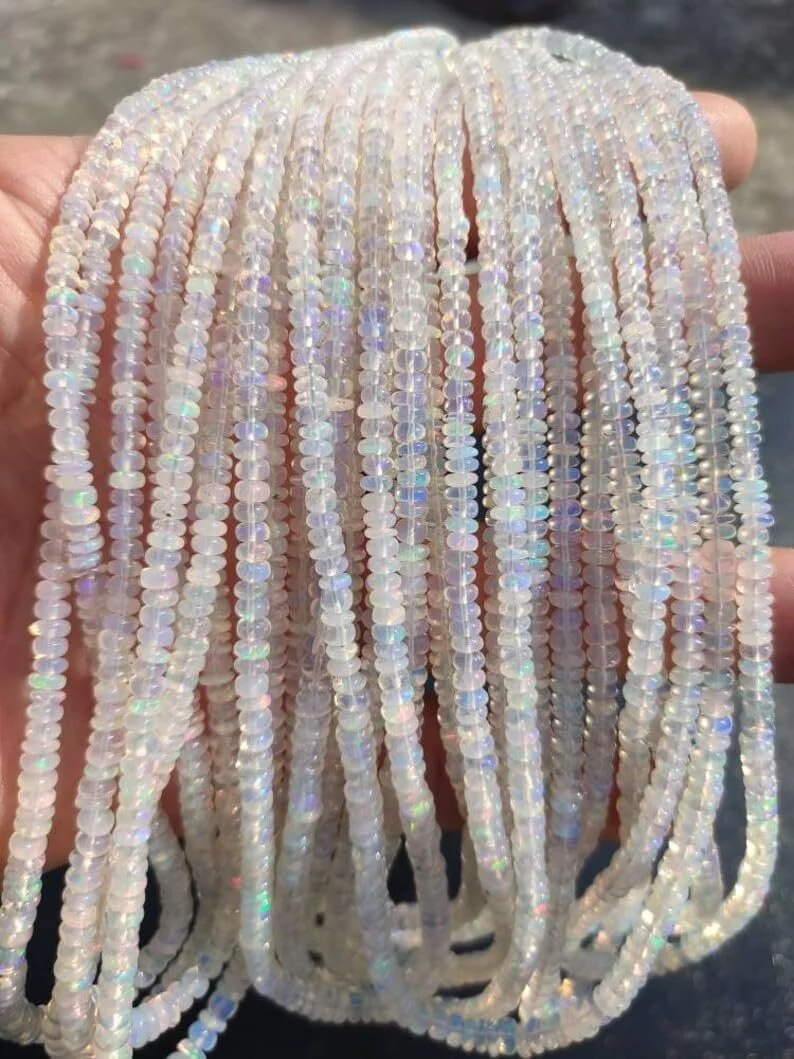 Бусины Опал Натуральный Гладкий Круглый 3-4 мм, нить длиной 40 см бусины из драгоценных камней для ожерелья и браслета, фото №5