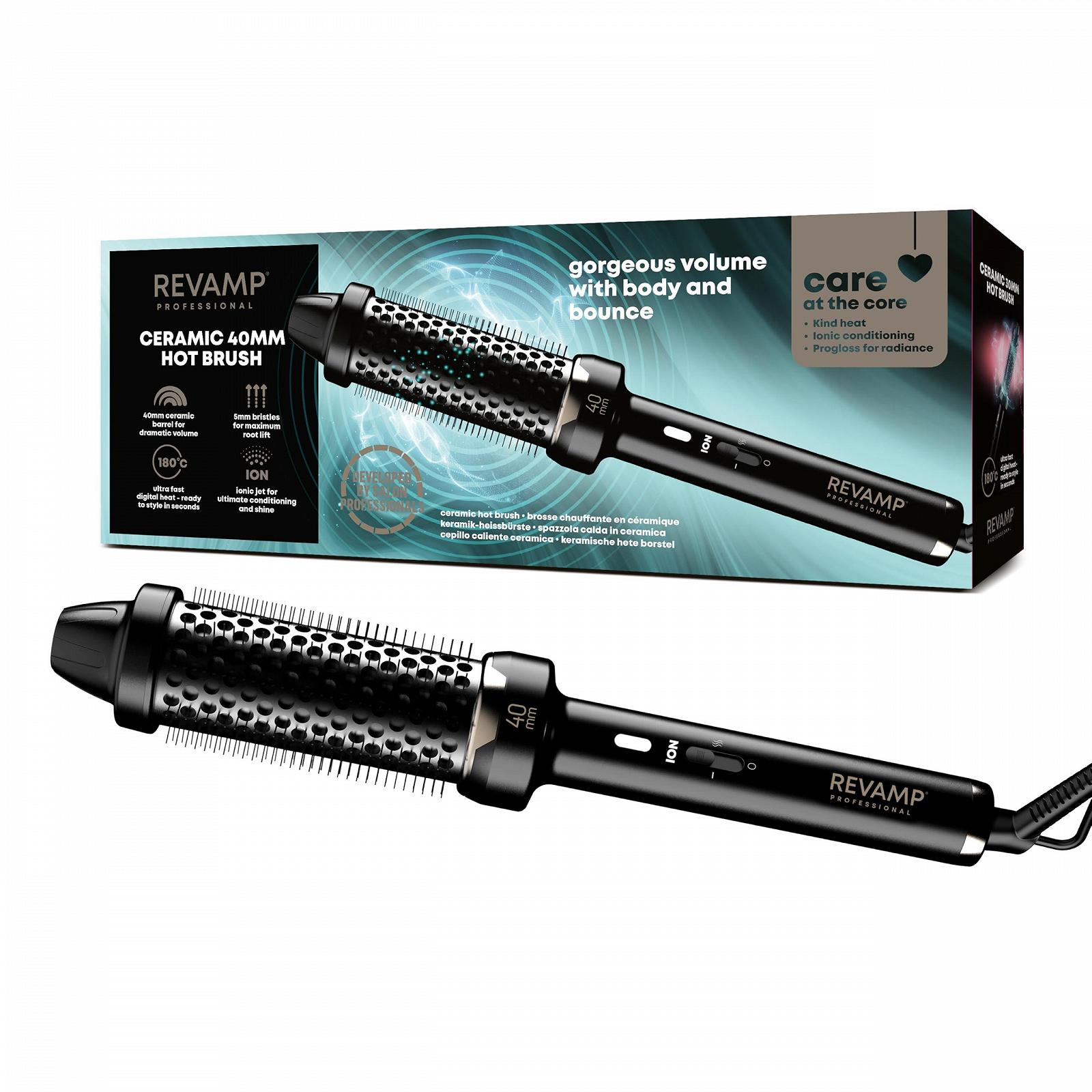 Термощетка Revamp Progloss Big Hot Brush 40 mm 180 ºC 3 m кабель черная, фото №1 Термощетка Revamp Progloss Big Hot Brush 40 mm 180 ºC 3 m кабель черная, фото №1