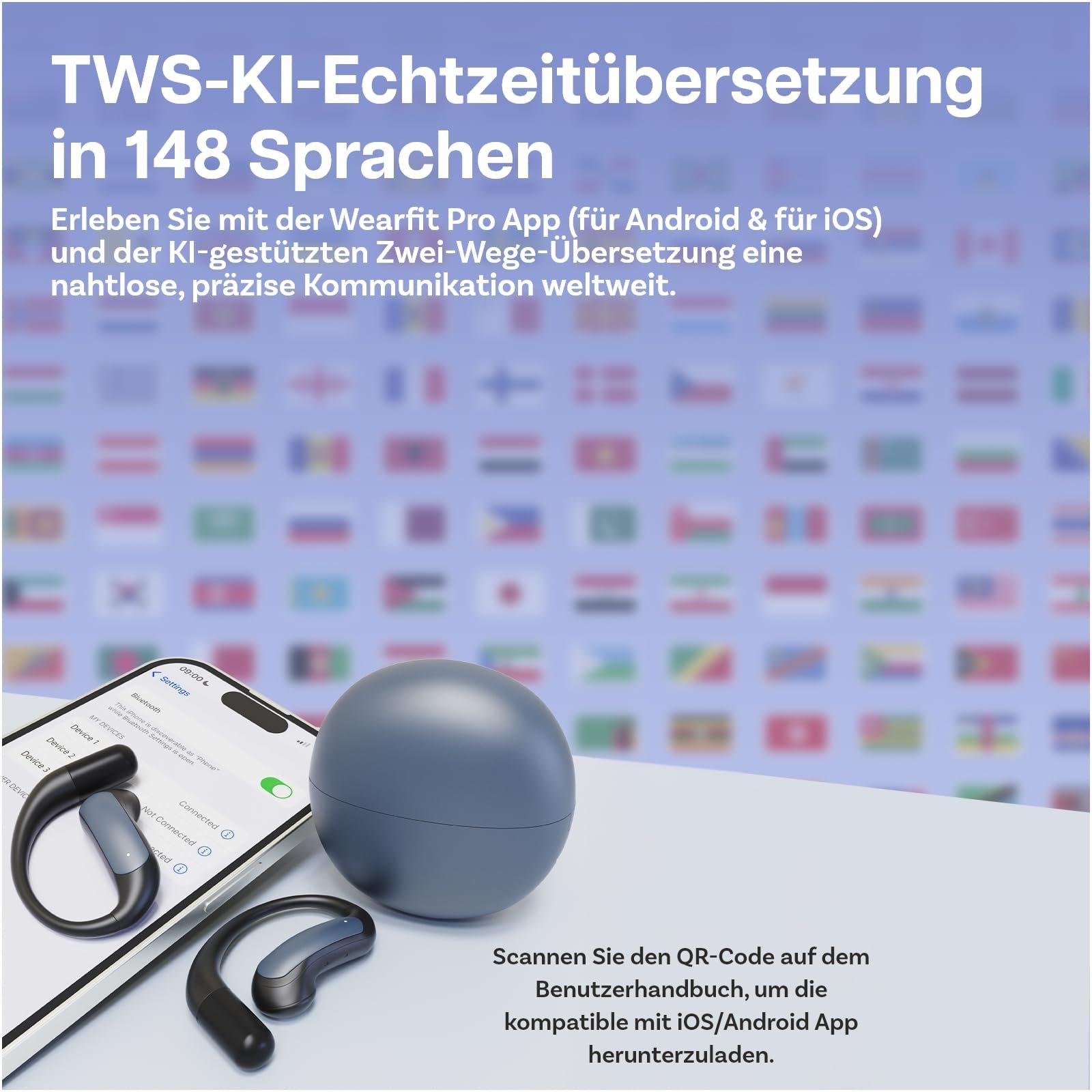 Наушники AI-переводчика MMOBIEL Беспроводные Bluetooth 5.4, фото №3