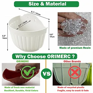 Настенное подвесное кашпо вертикальный сад из полимерной смолы с дренажем набор из 4 шт. белый synthetic.ua - Фото 1