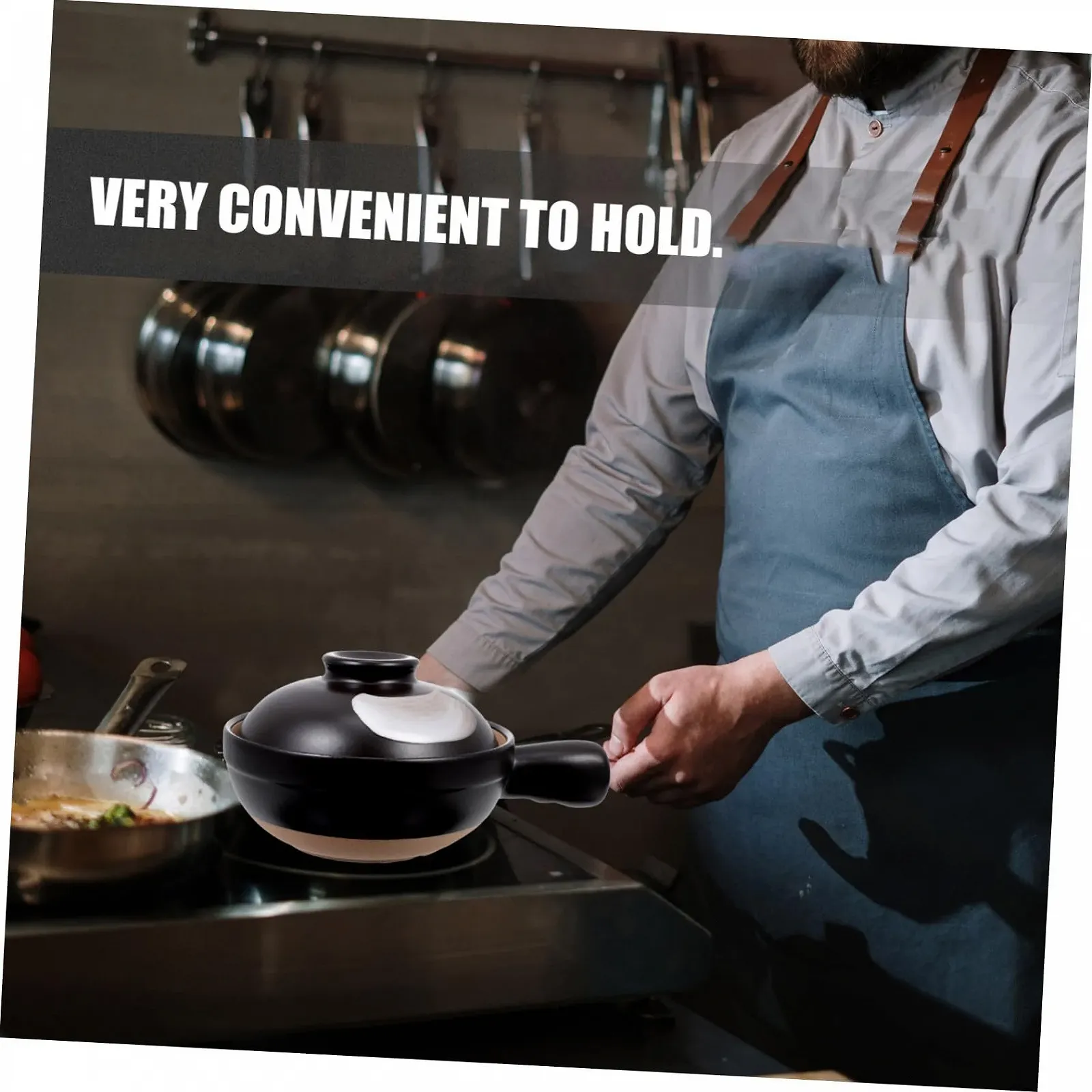 Ківш для супу NOLITOY керамічний з однією ручкою та кришкою, фото №6