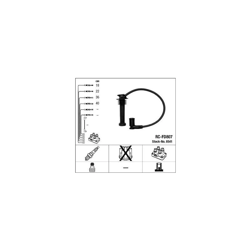 Комплект проводів запалювання NGK 8541 для FORD MAZDA VOLVO, для циліндрів 1-4, фото №1 Комплект проводів запалювання NGK 8541 для FORD MAZDA VOLVO, для циліндрів 1-4, фото №1