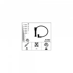 Комплект проводів запалювання NGK 8541 для FORD MAZDA VOLVO, для циліндрів 1-4 - Фото 1