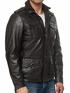 Шкіряна чоловіча куртка - тренч Tazzio 19706 synthetic.ua - Фото 1