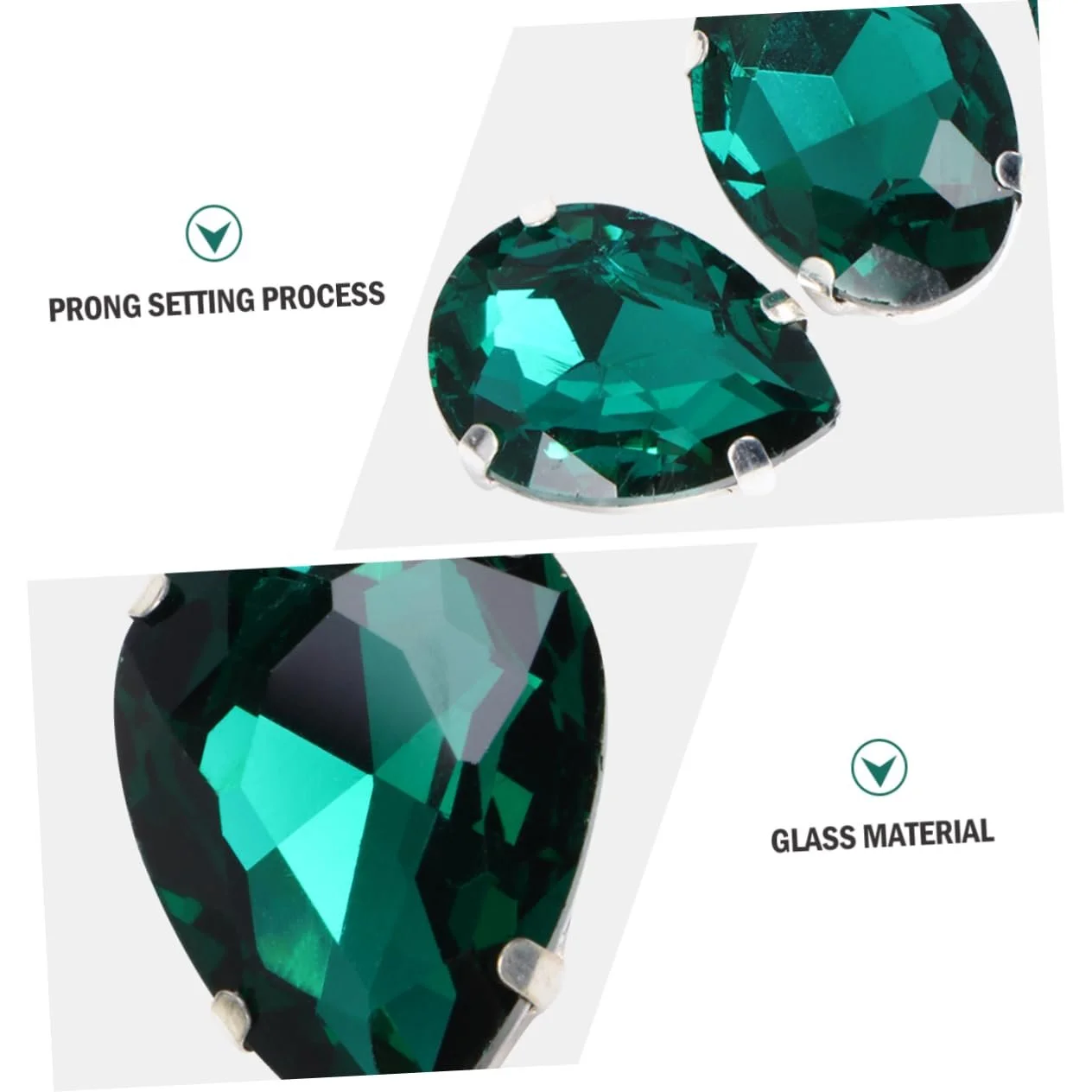 Стрази Крапля SEWACC 50 шт. Зелений, фото №7