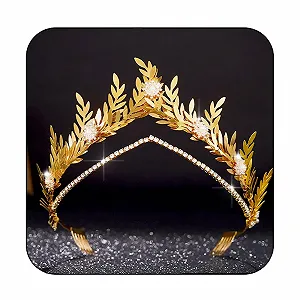 Обруч Листья Золотой Страз Украшение для волос Цветок для женщин - Фото 1