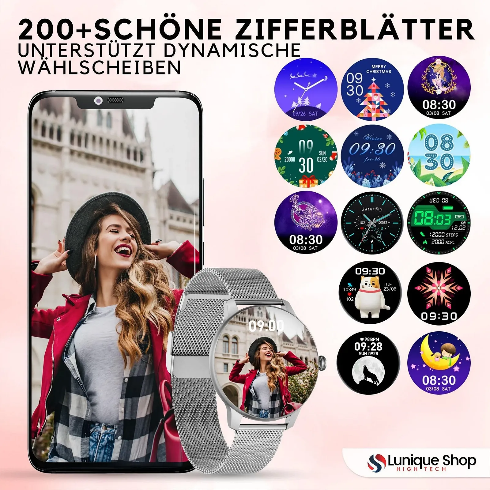 Смарт-годинник LSCALL Жіночий з дзвінками та голосовими помічниками, фото №3 Смарт-годинник LSCALL Жіночий з дзвінками та голосовими помічниками, фото №3