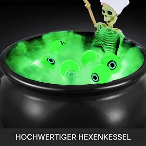 Хэллоуинский Котел Черный Пластиковый на штативе с подсветкой и черепом цена на synthetic.ua - Фото 1 Хэллоуинский Котел Черный Пластиковый на штативе с подсветкой и черепом synthetic.ua - Фото 1