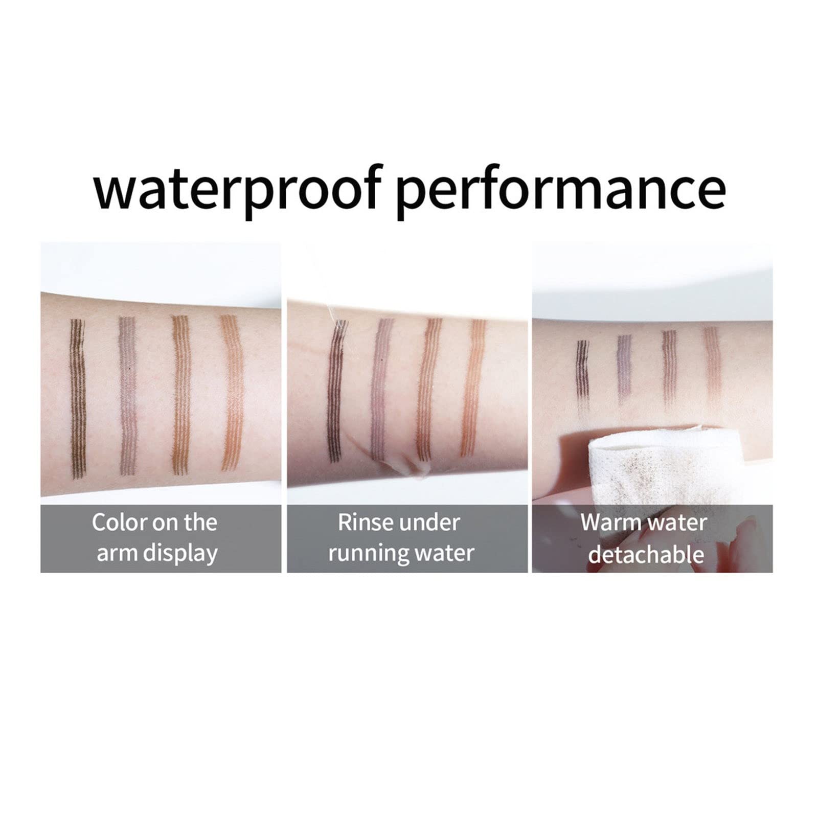 Пудра для бровей Водостойкая, устойчивая к поту и без слипания, Карандаш для диких бровей с четырьмя зубцами 0.4 мл Коричневый (розовое золото, один размер), фото №3